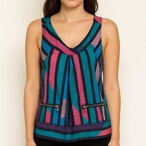 Marc By Marc Jacobs - Multicolor Striped Cotton Blend Top, Size 2, NWOT